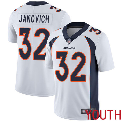 Youth Denver Broncos 32 Andy Janovich White Vapor Untouchable Limited Player Football NFL Jersey
